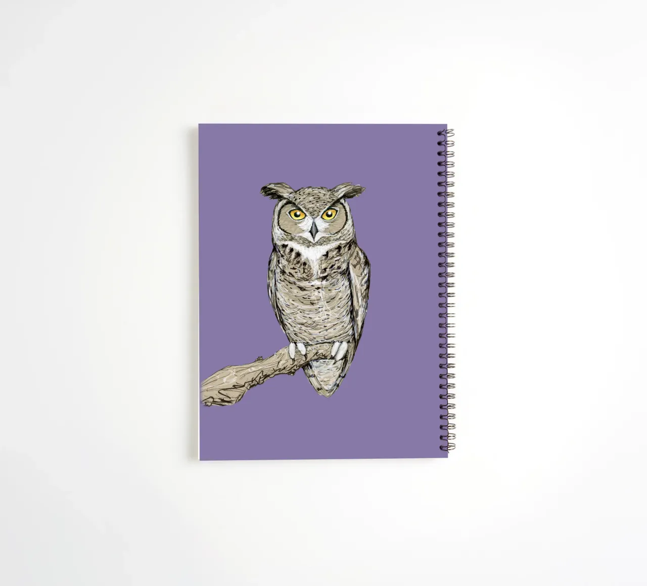 Great horned owl spiral notebook by BwiseLizzy