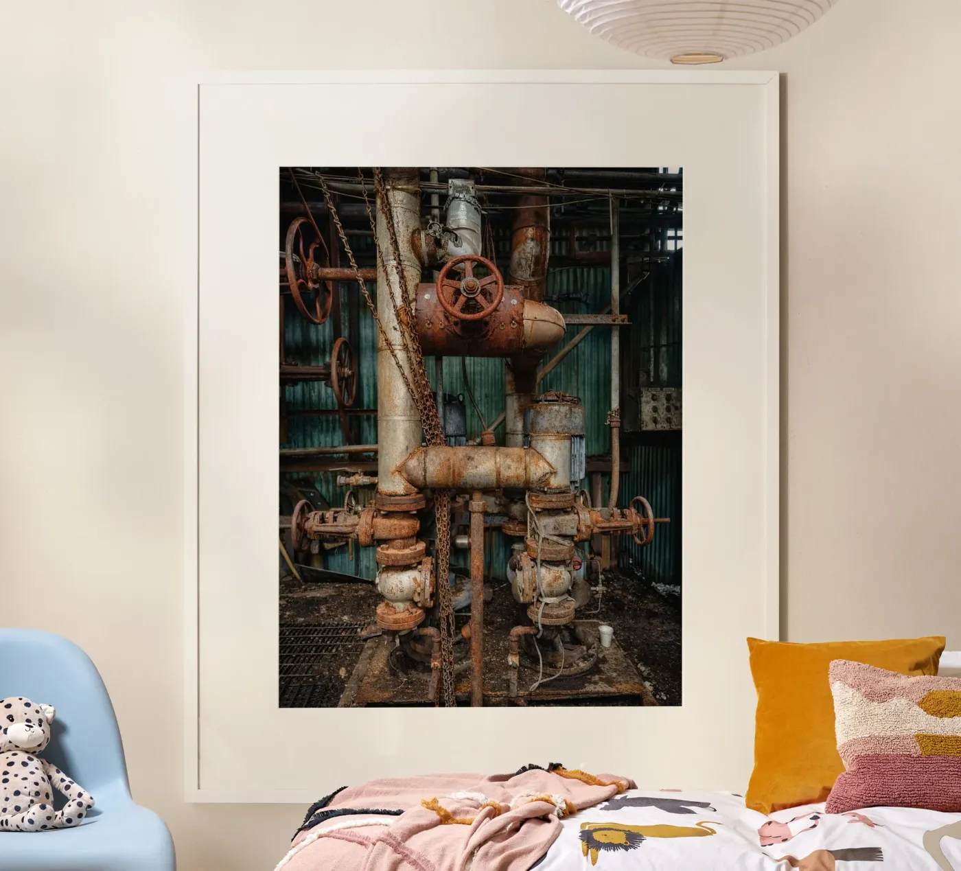 oude oliemachine poster van landtengs