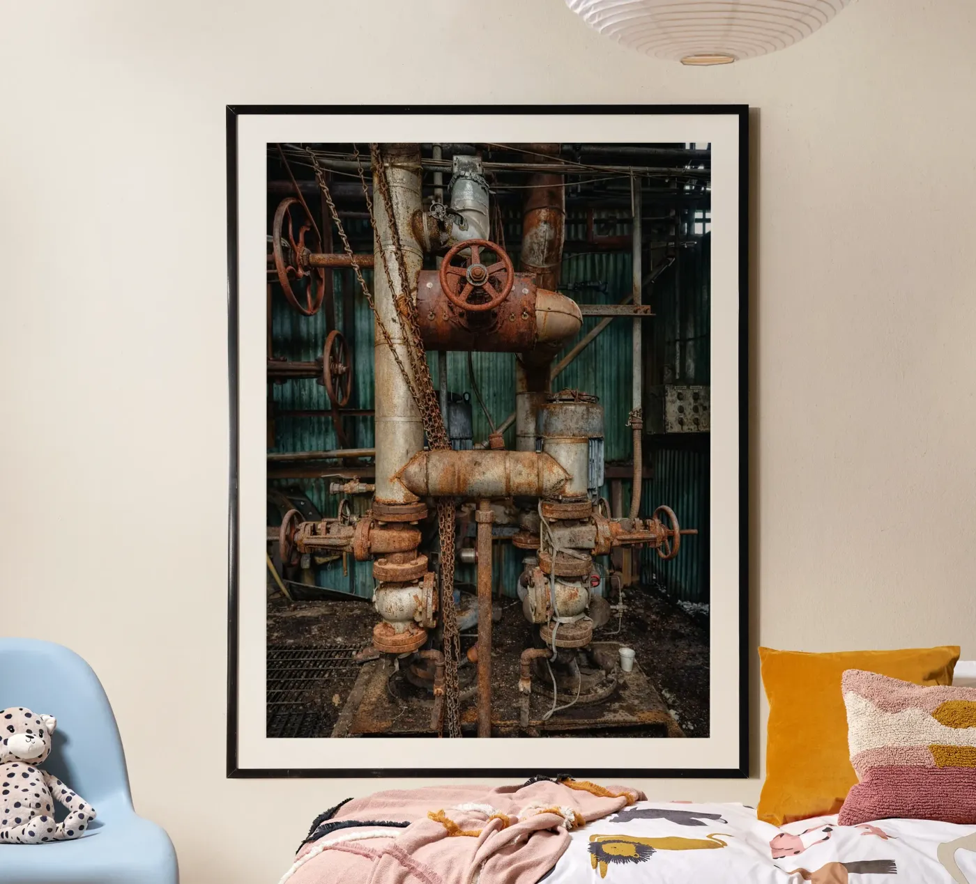 oude oliemachine poster van landtengs
