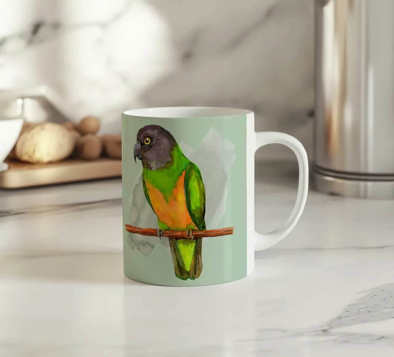 Pappagallo del Senegal acquerello tazza in ceramica da BwiseLizzy
