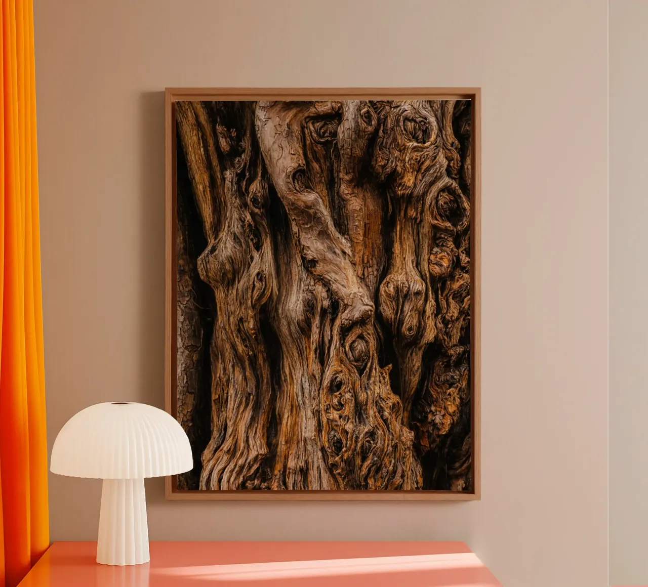 oude boomstam canvas van landtengs