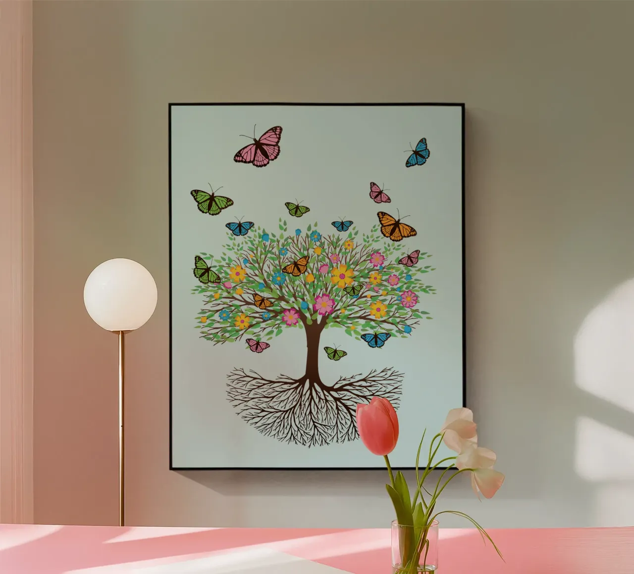Albero della vita con farfalle e fiori plexiglass da BwiseLizzy
