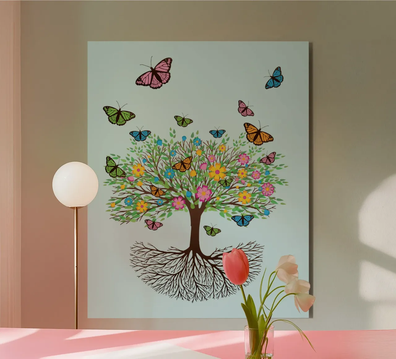 Tree of life with butterflies and flowers alu-dibond by BwiseLizzy