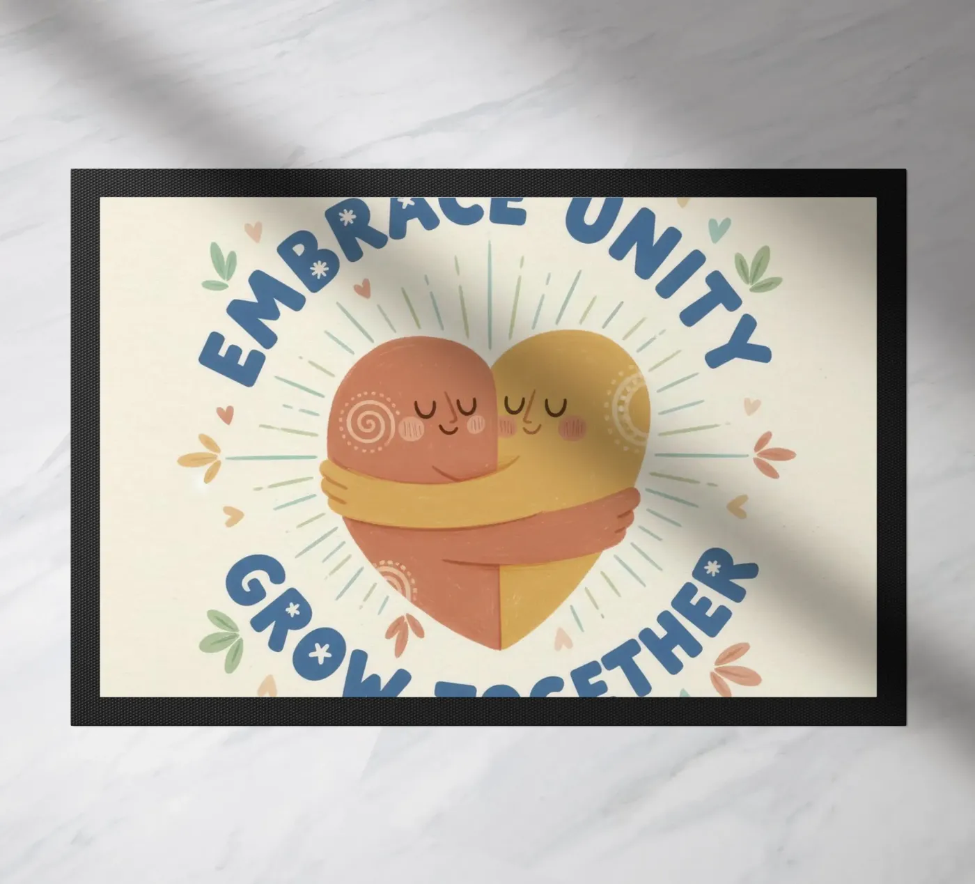 Grenzeloze eenheid omarmen deurmat van Good Cracks