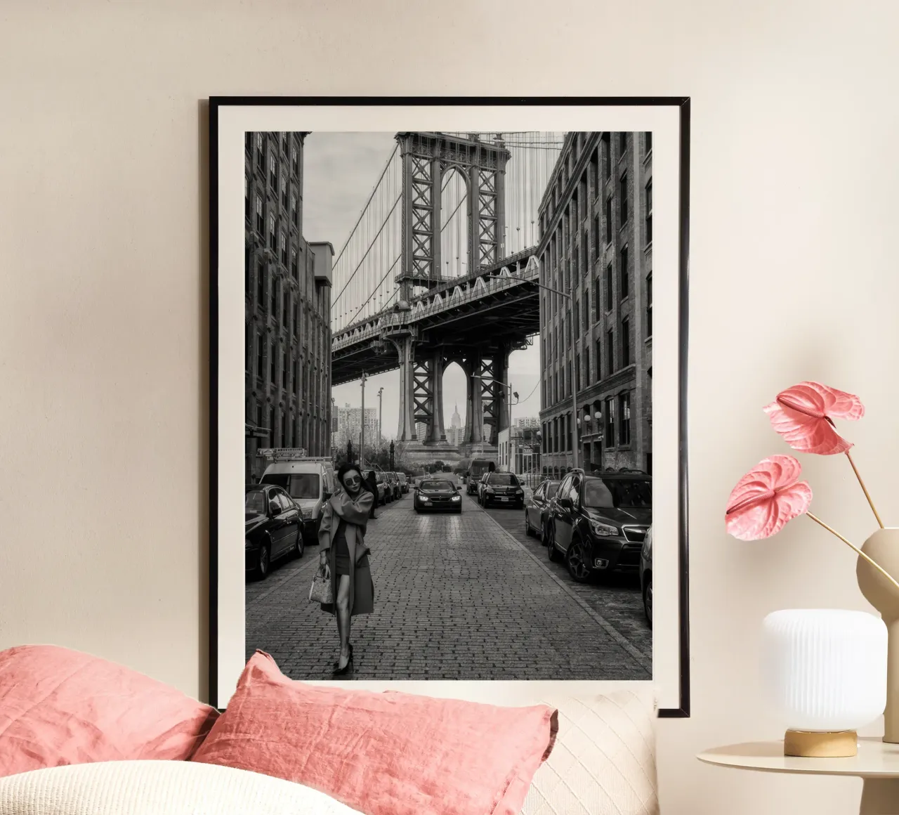 Woman poster by memory in photograph