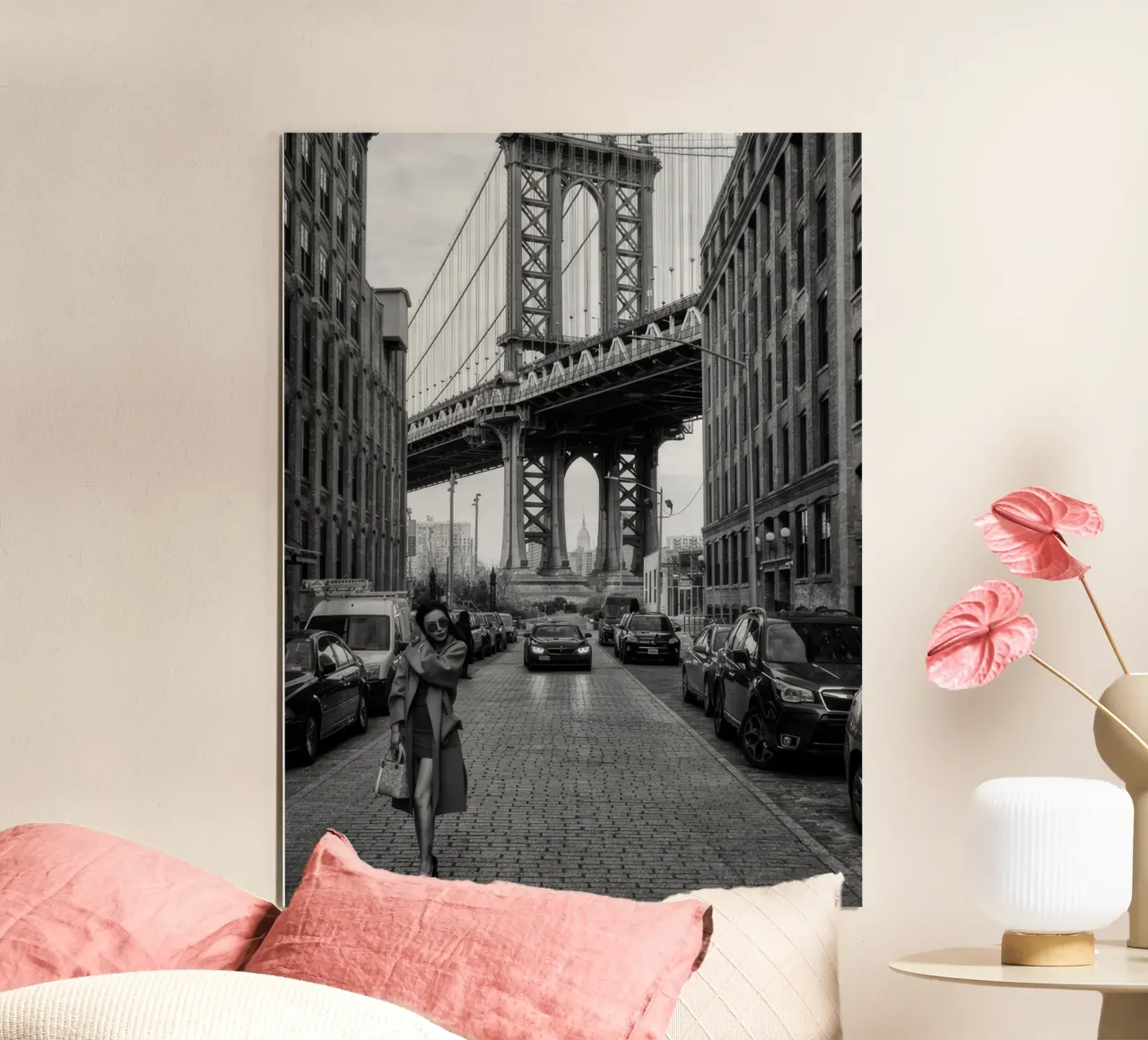 Woman poster by memory in photograph