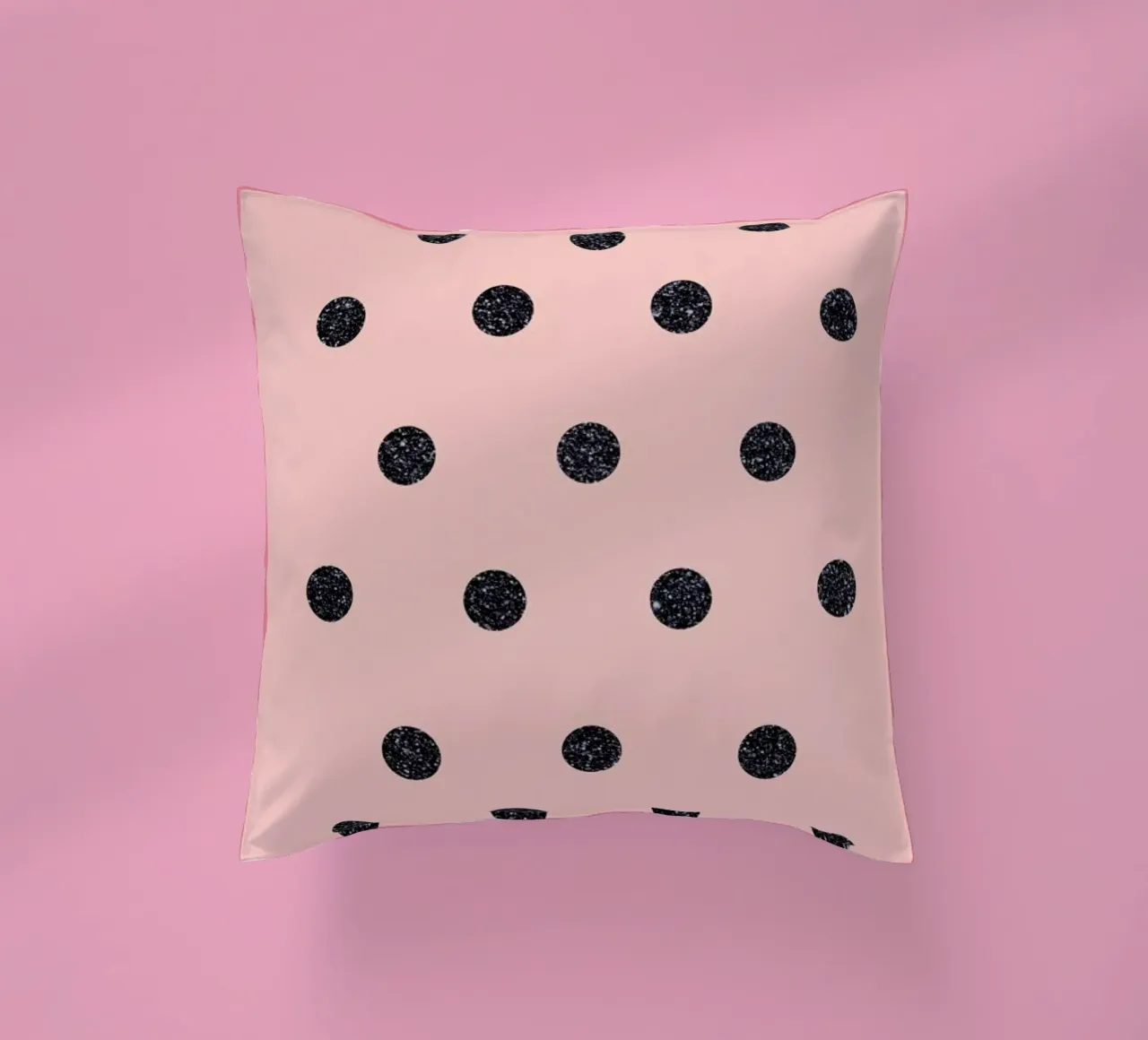 Shiny Polk Dots On Pink cuscino da cafelab