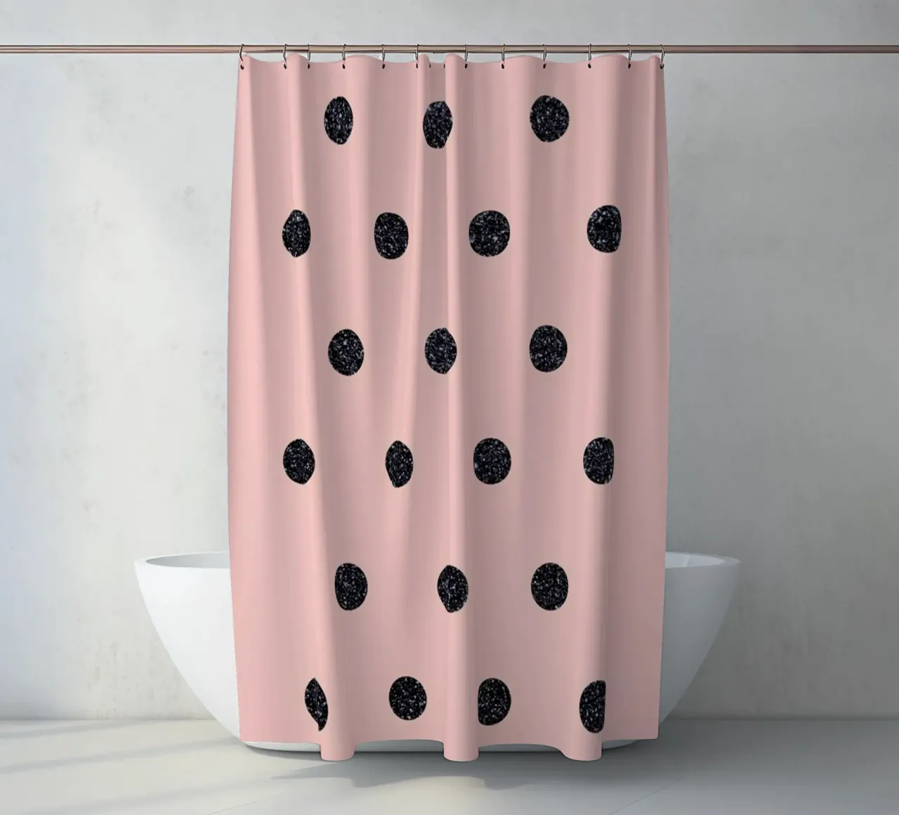 Shiny Polk Dots On Pink tenda da doccia da cafelab