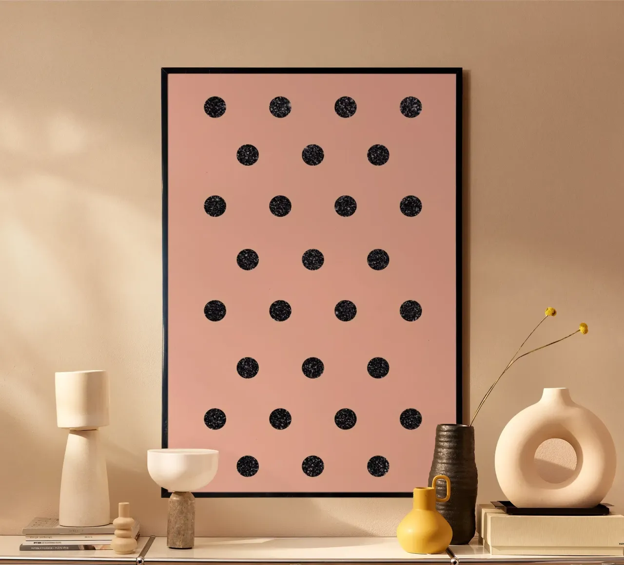 Shiny Polk Dots On Pink carta hahnemühle da cafelab