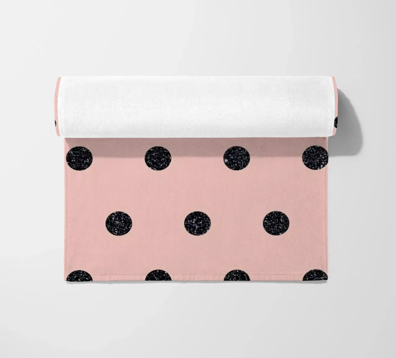Shiny Polk Dots On Pink telo mare da cafelab