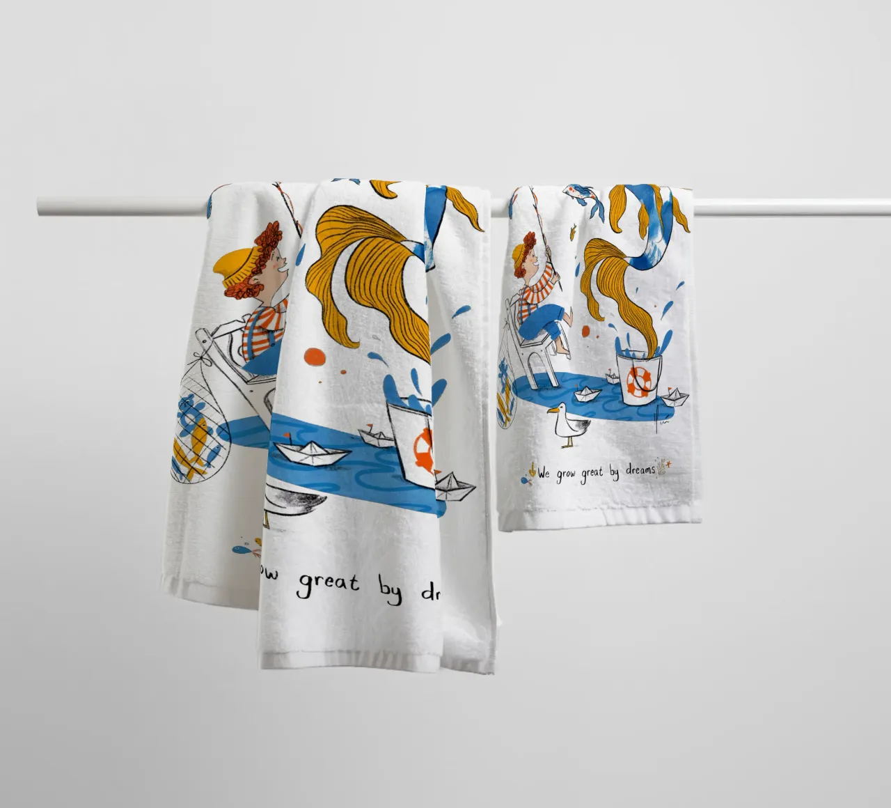 C'est en rêvant que l'on devient grand serviette de bain de Moira Scicluna Zahra