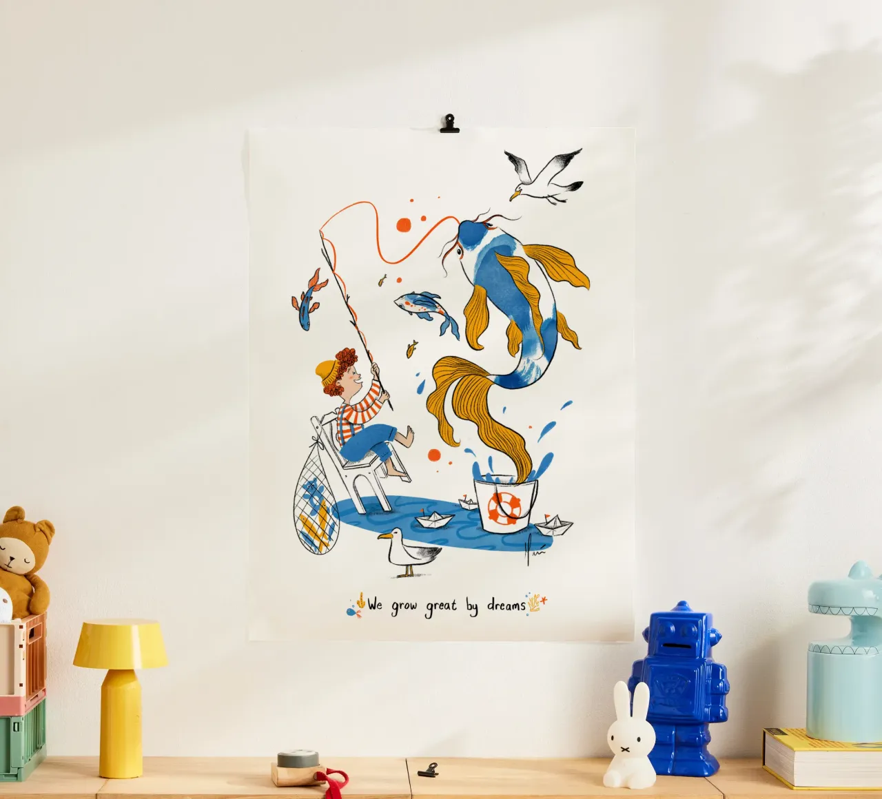 C'est en rêvant que l'on devient grand poster avec cadre en aluminium de Moira Scicluna Zahra