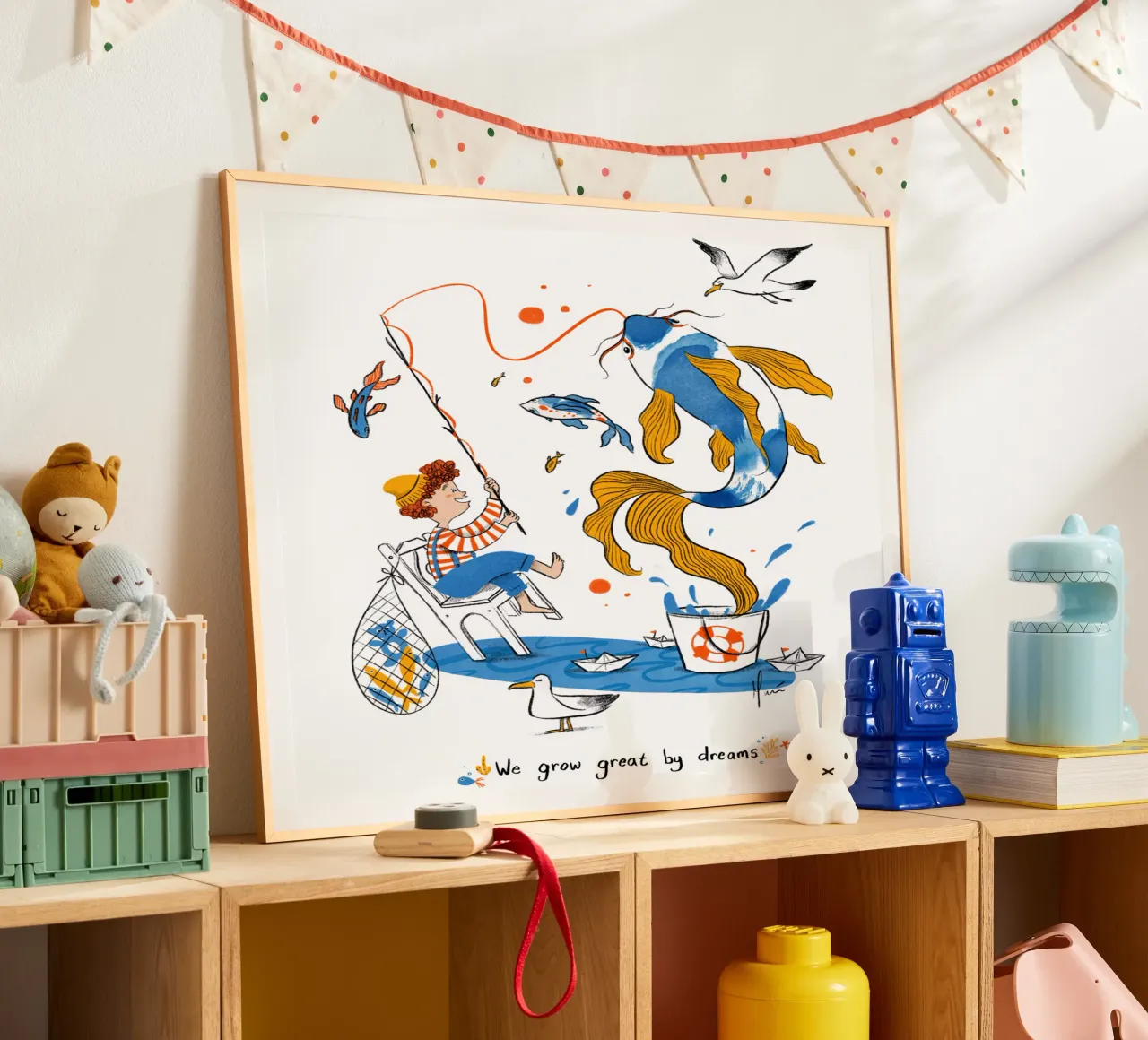 C'est en rêvant que l'on devient grand poster avec cadre en aluminium de Moira Scicluna Zahra