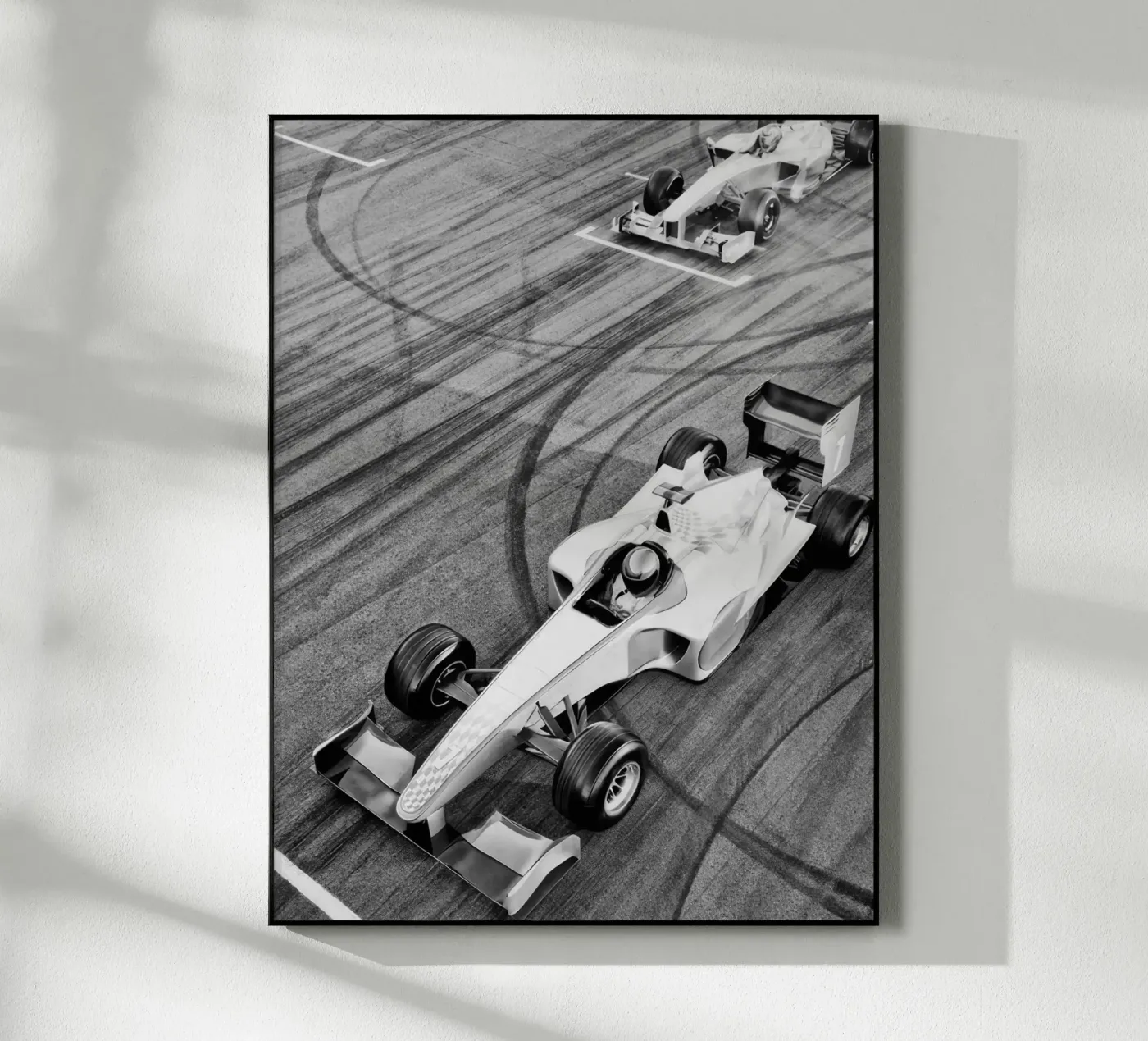 Raceauto acryl van memory in photograph