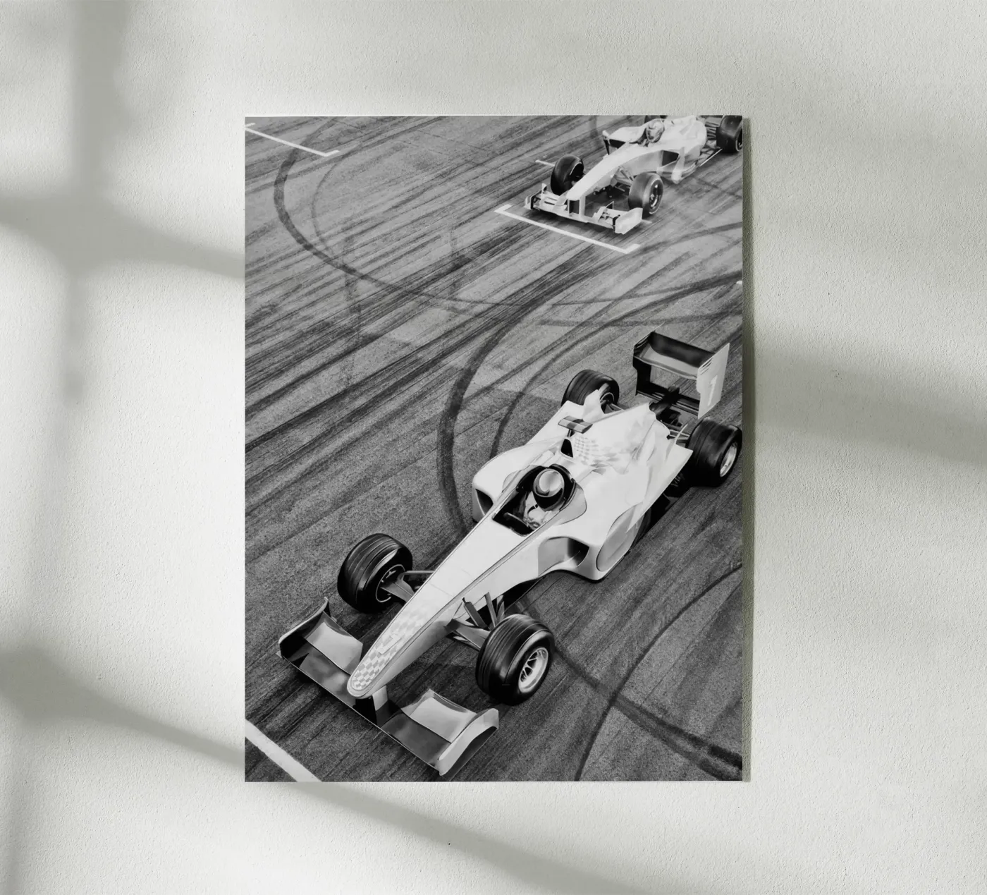 Raceauto acryl van memory in photograph