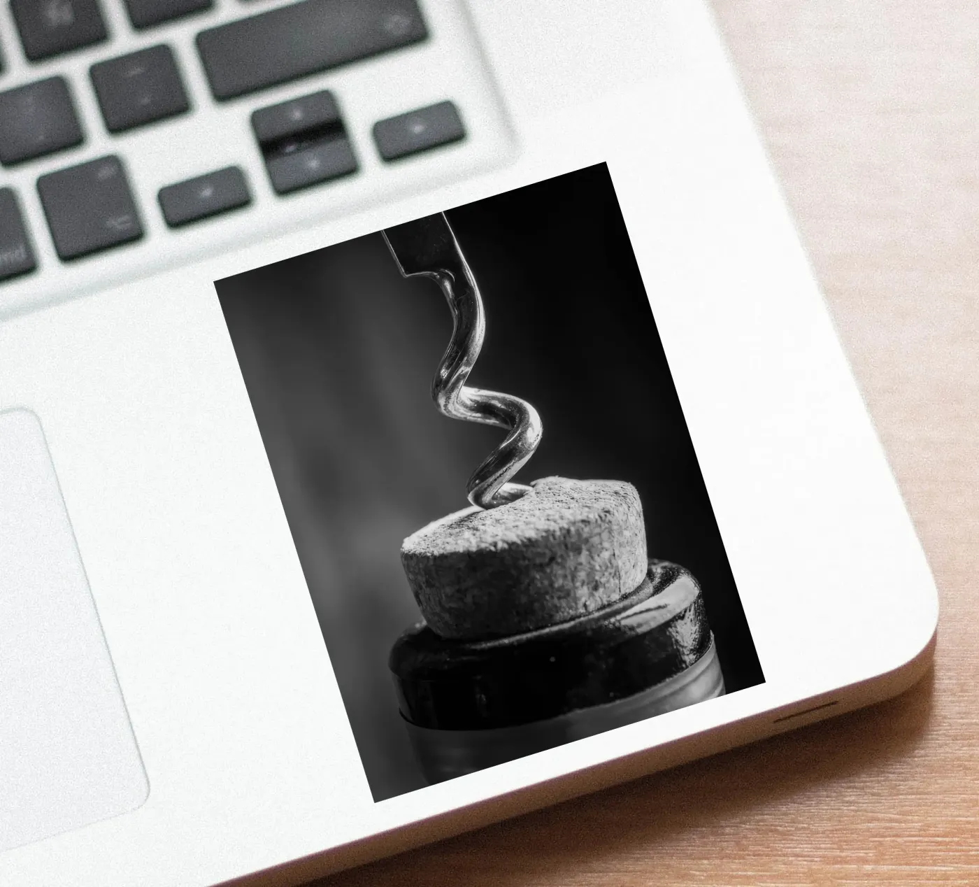 Corkscrew sticker by memory in photograph