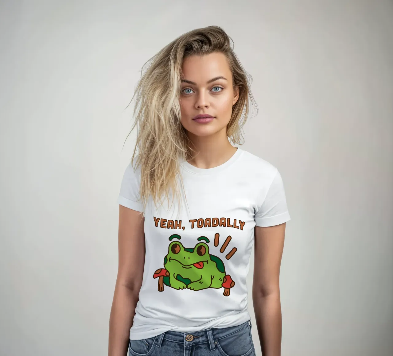 Yeah, Toadally women's fitted t-shirt by DesignArt