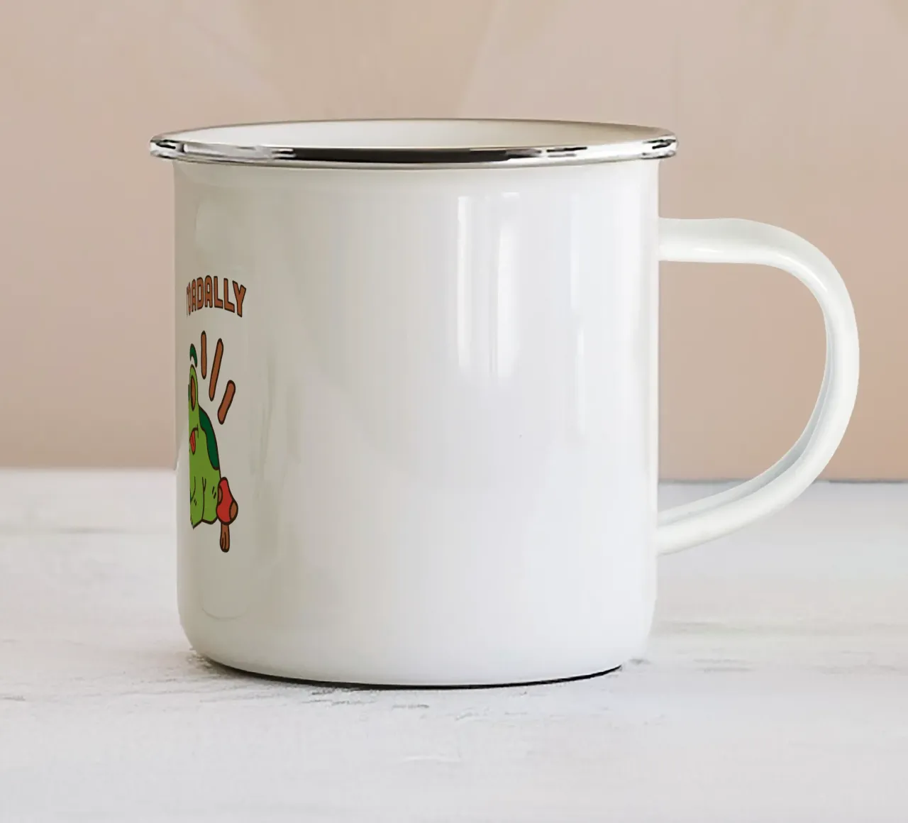 Sì, Rospo tazza in smalto da DesignArt