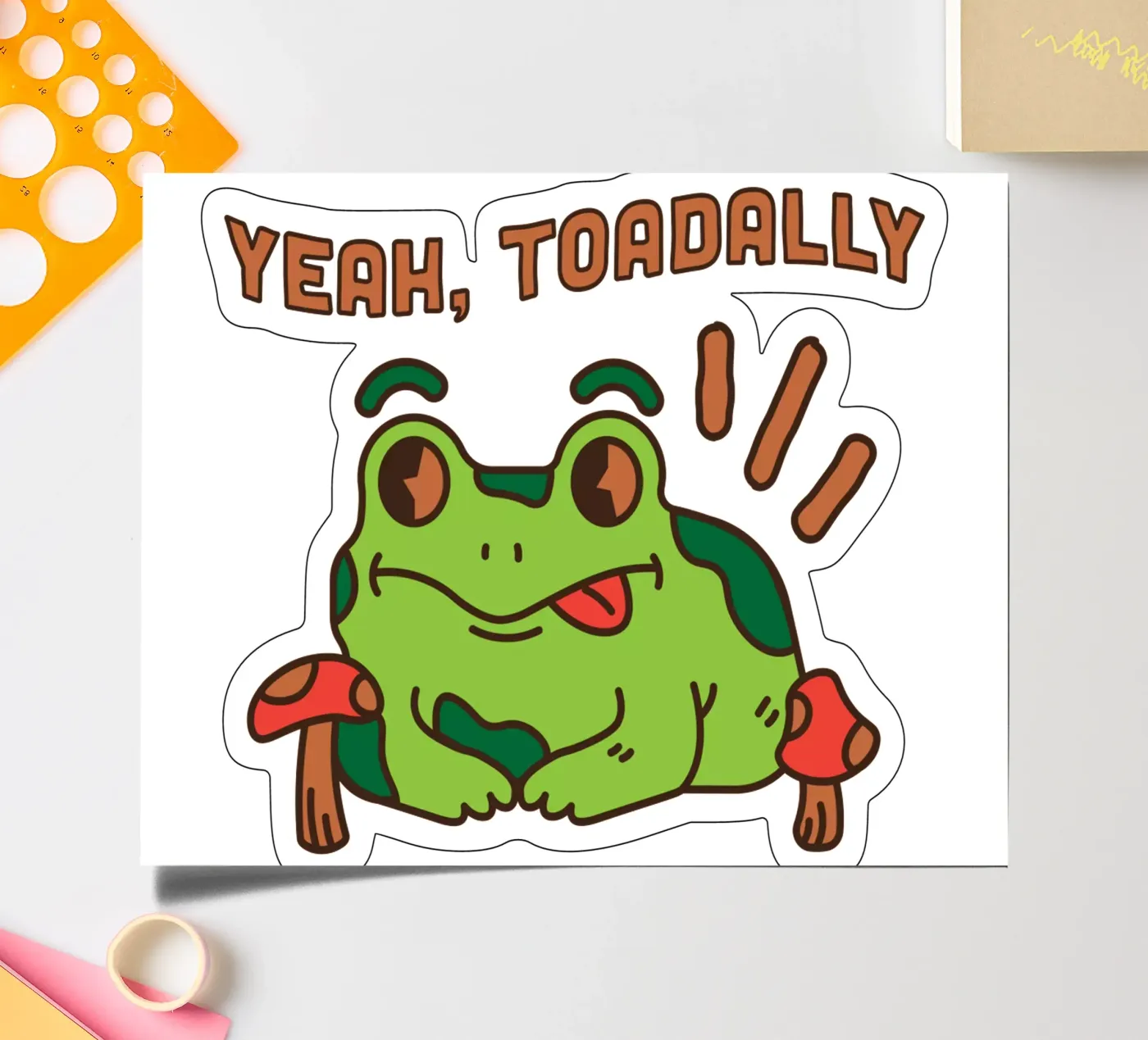 Yeah, Toadally sticker sheet by DesignArt