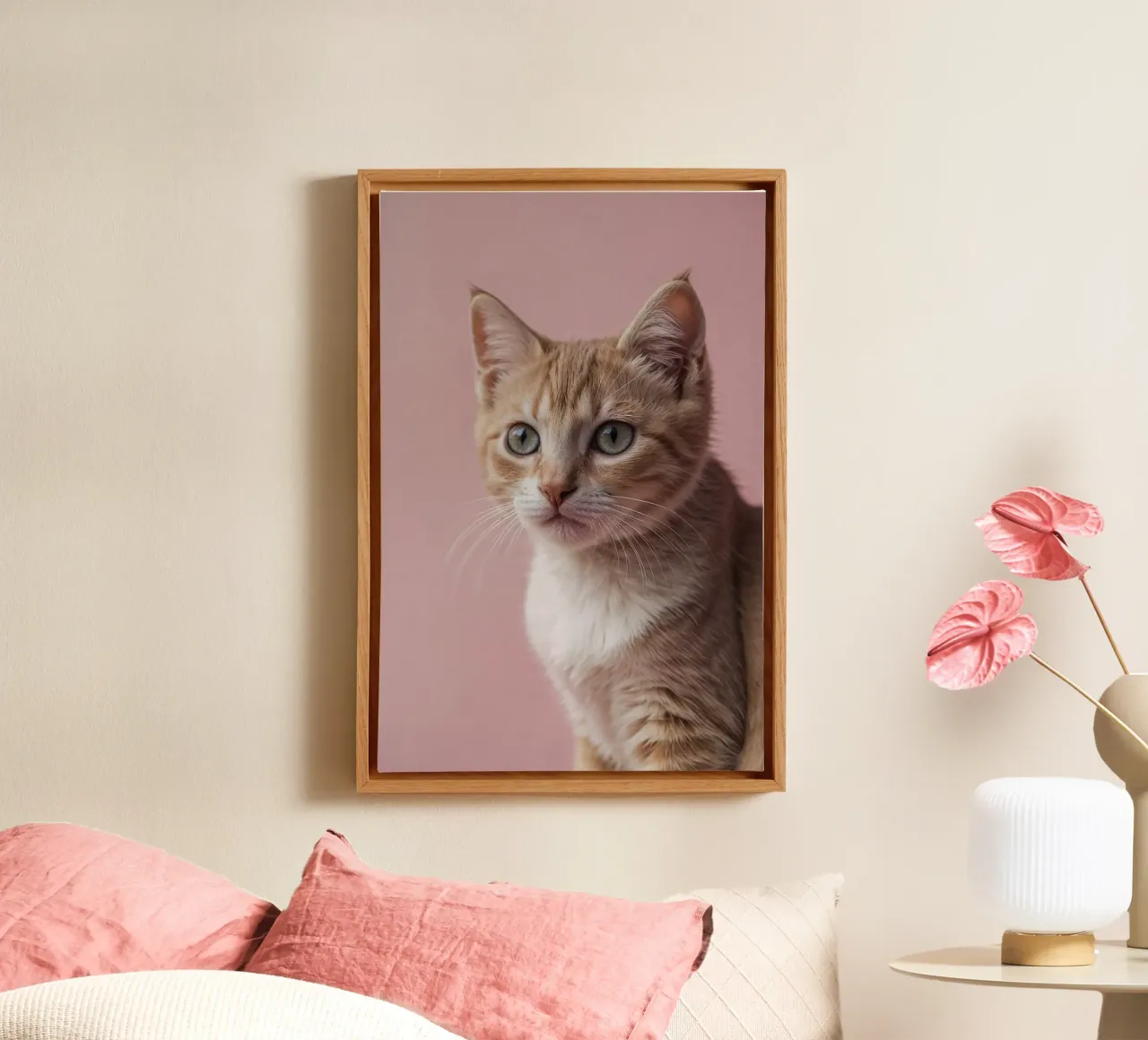 The gentle gaze of the kitten | Work 03 canvas by Paws & Portraits
