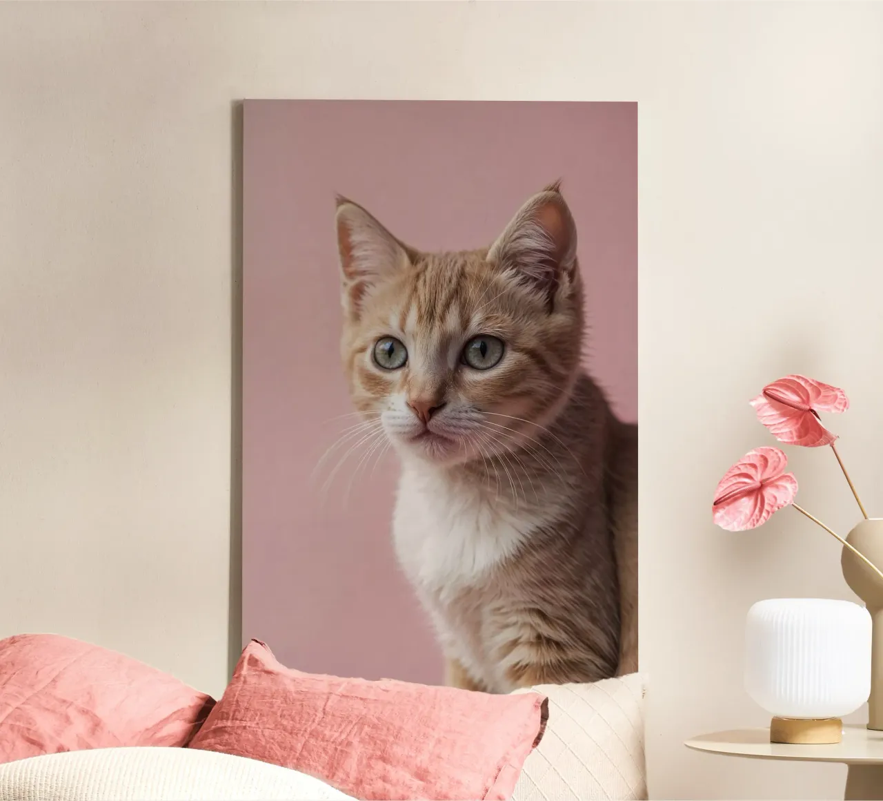 The gentle gaze of the kitten | Work 03 canvas by Paws & Portraits
