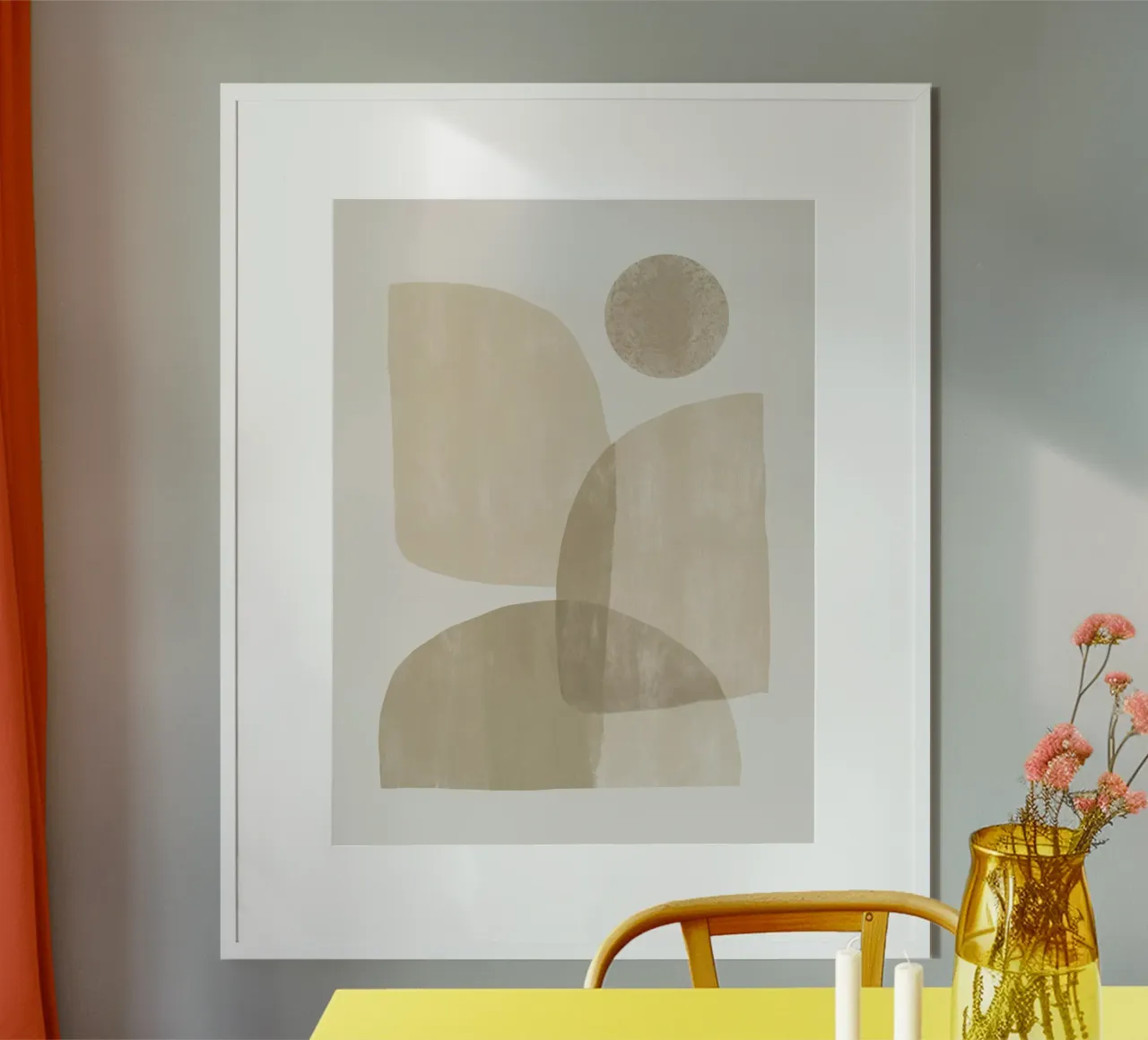Geometric Beige Composition cloud dancer poster by Life of Pie