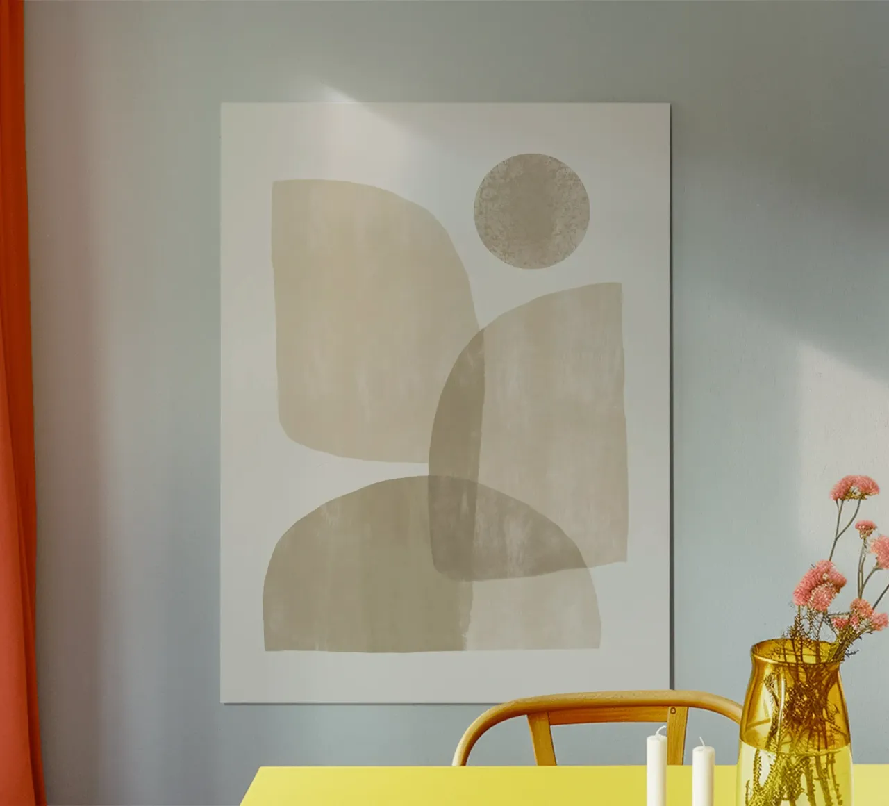 Geometric Beige Composition cloud dancer poster by Life of Pie