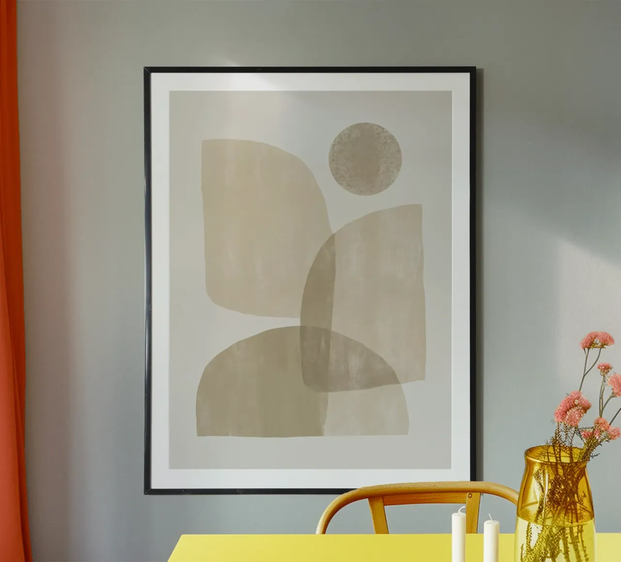 Geometric Beige Composition cloud dancer poster by Life of Pie