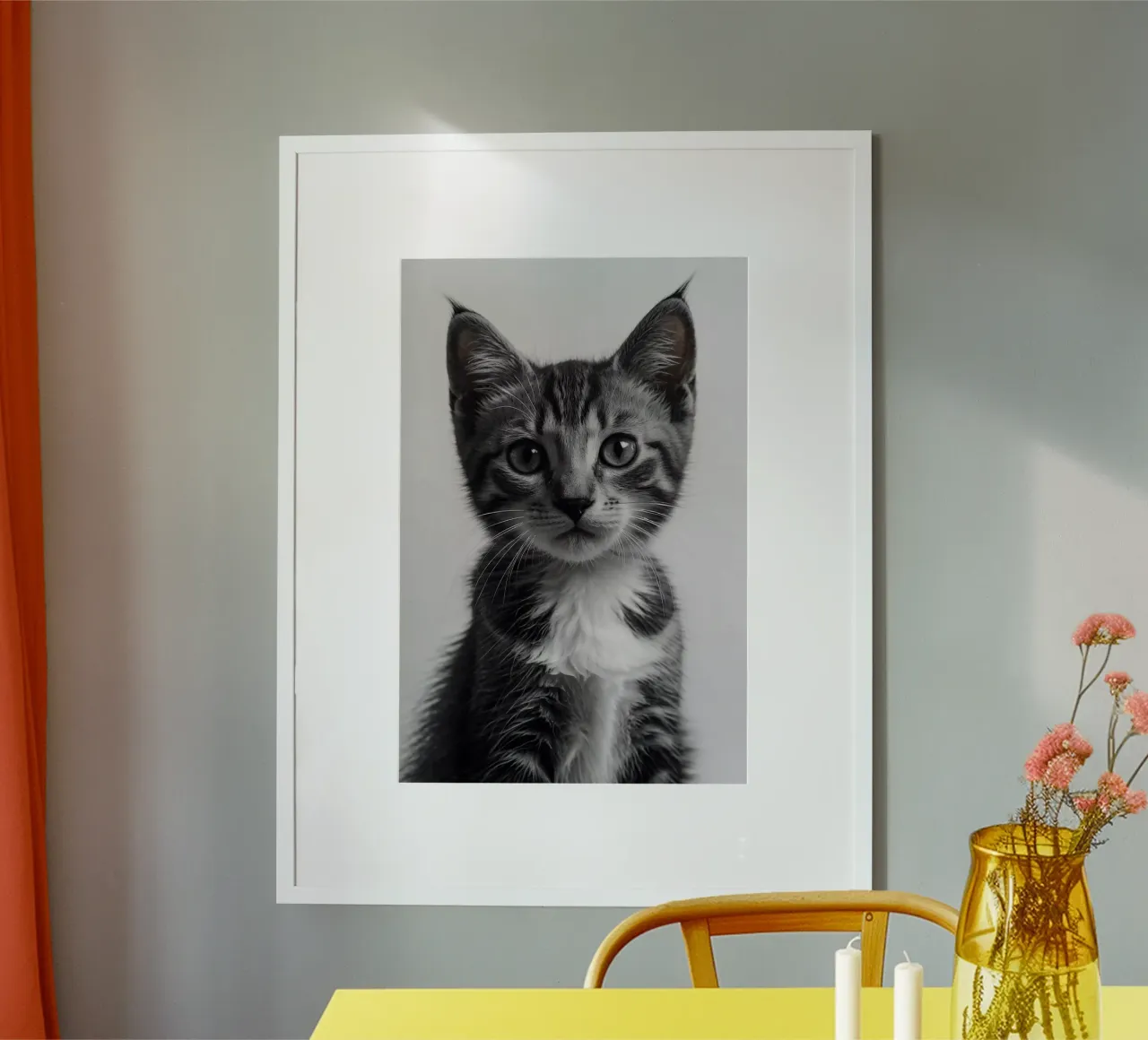 Eleganz in Schwarz-Weiß: Kätzchenporträt | Werk 05 Hahnemühle von Paws & Portraits