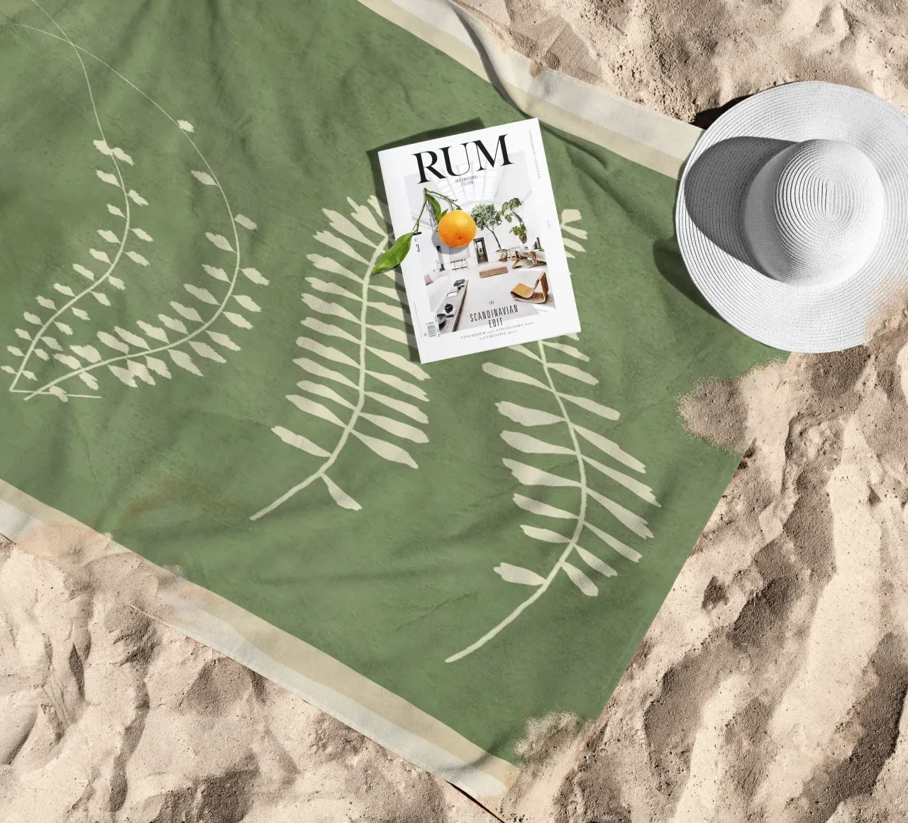 Leaf Design 2 beach towel by Nadjaa