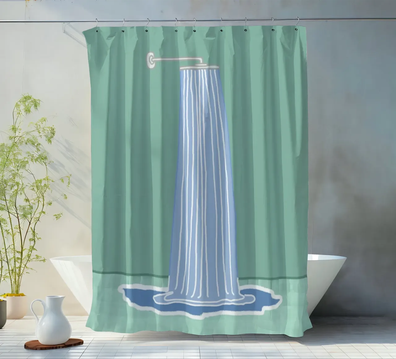 Die Dusche Duschvorhang von Face & Content