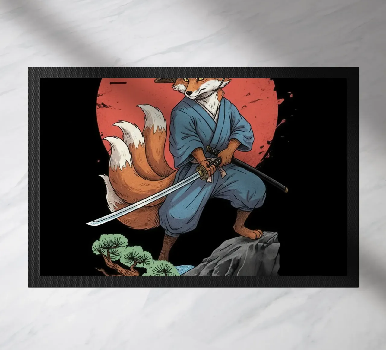 Shadow Vulpine Ronin doormat by Fuzazi Maeda