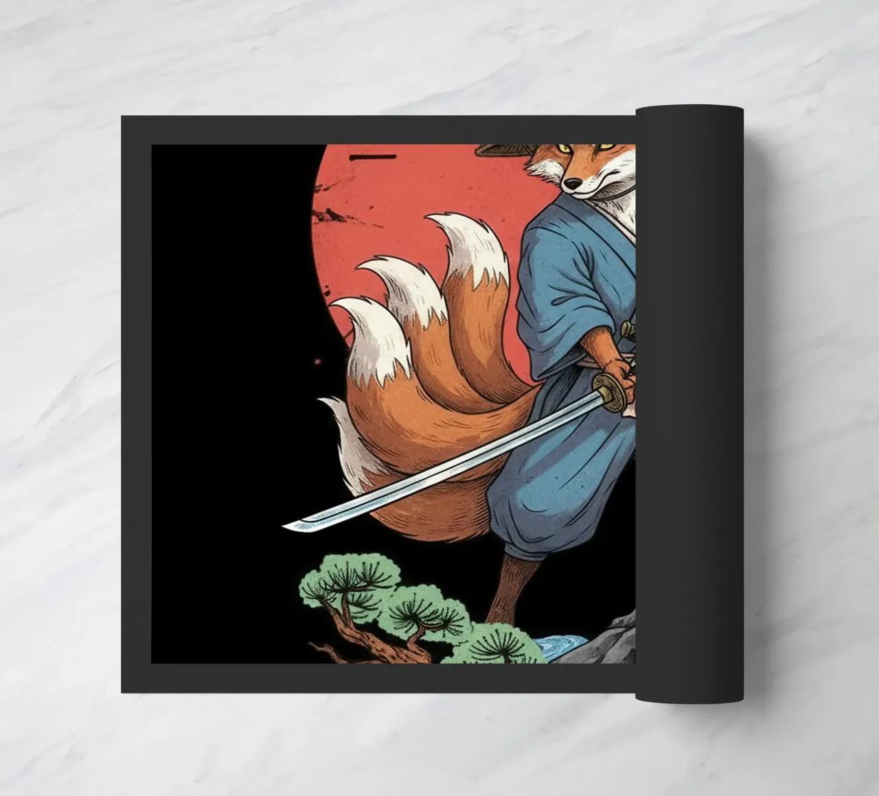 Shadow Vulpine Ronin doormat by Fuzazi Maeda