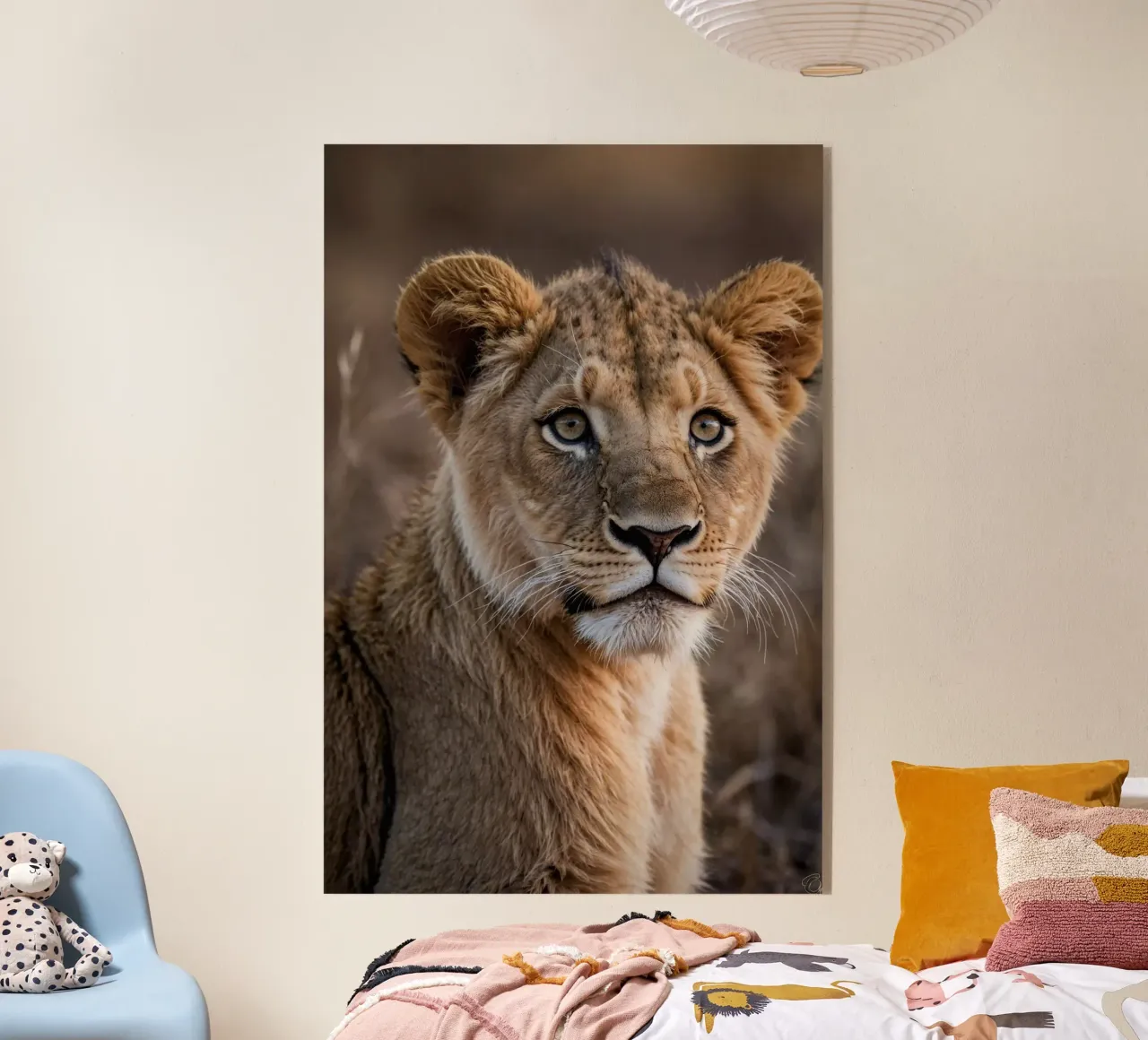 De majestueuze jeugd: Leeuwenwelp | Werk 15 acryl van Paws & Portraits