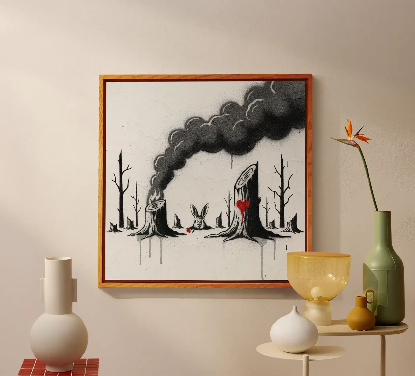 Ontbossing & konijn acryl van Harmony Gallery