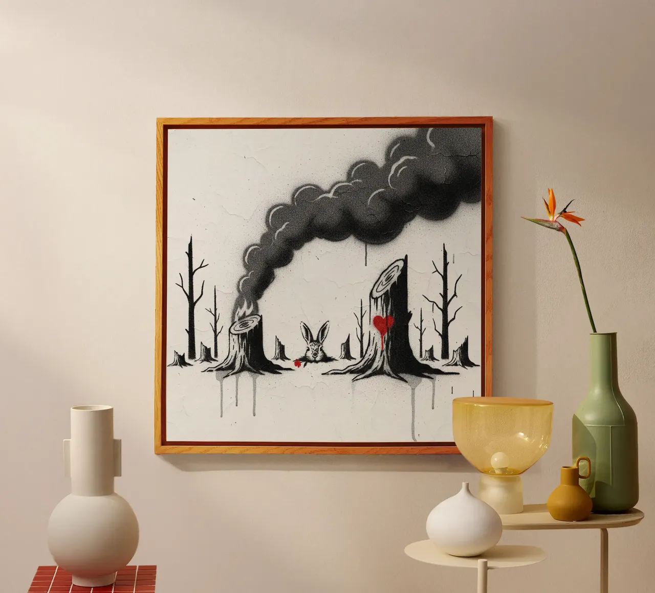 Deforestazione e conigli plexiglass da Harmony Gallery