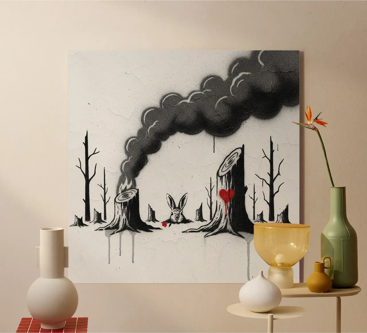 Deforestazione e conigli plexiglass da Harmony Gallery