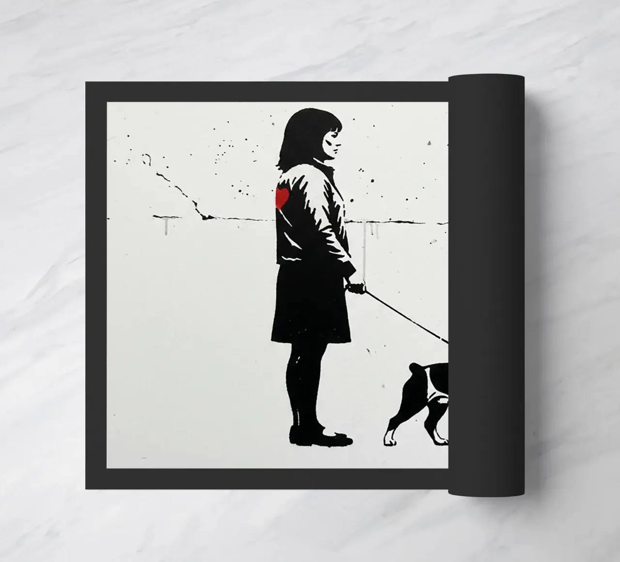 Woman and dog doormat by Harmony Gallery