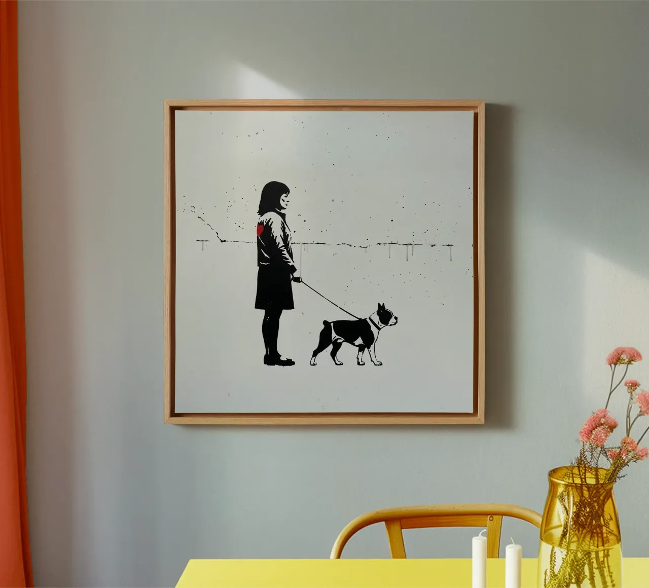 Donna e cane tela da Harmony Gallery