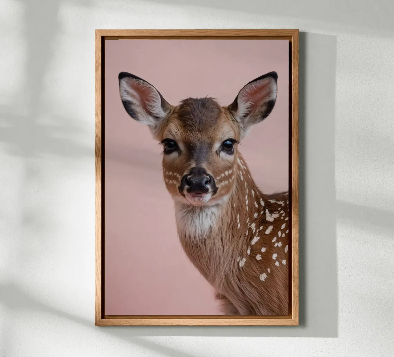 Delicate grace: fawn in soft colours | Werk 18 canvas with Floater frame by Paws & Portraits