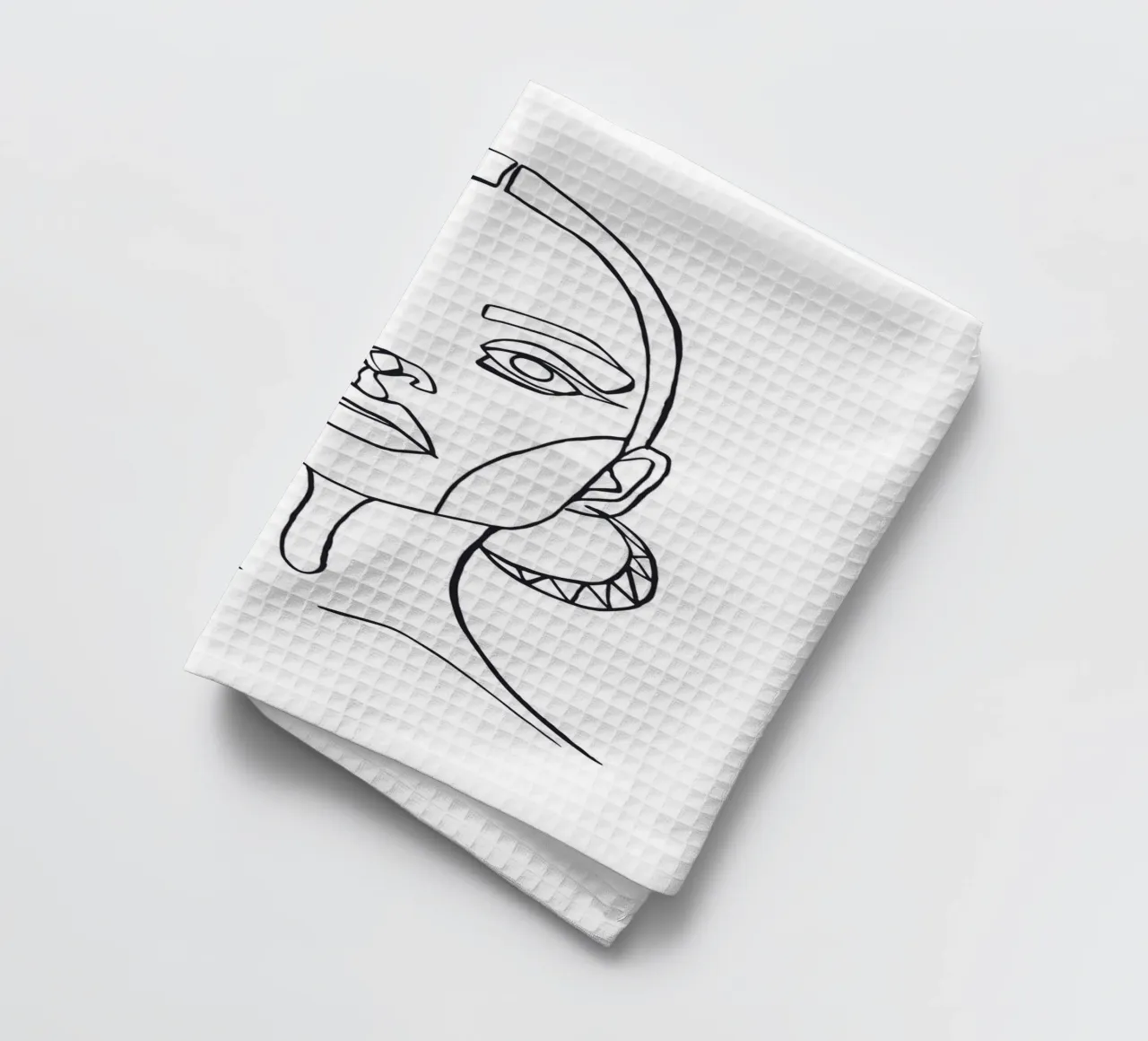Moderne Line Art - Visage abstrait torchon de Whole©