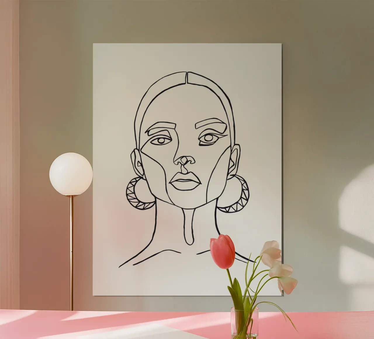 Modern Line Art - Abstract face hahnemühle by Whole©