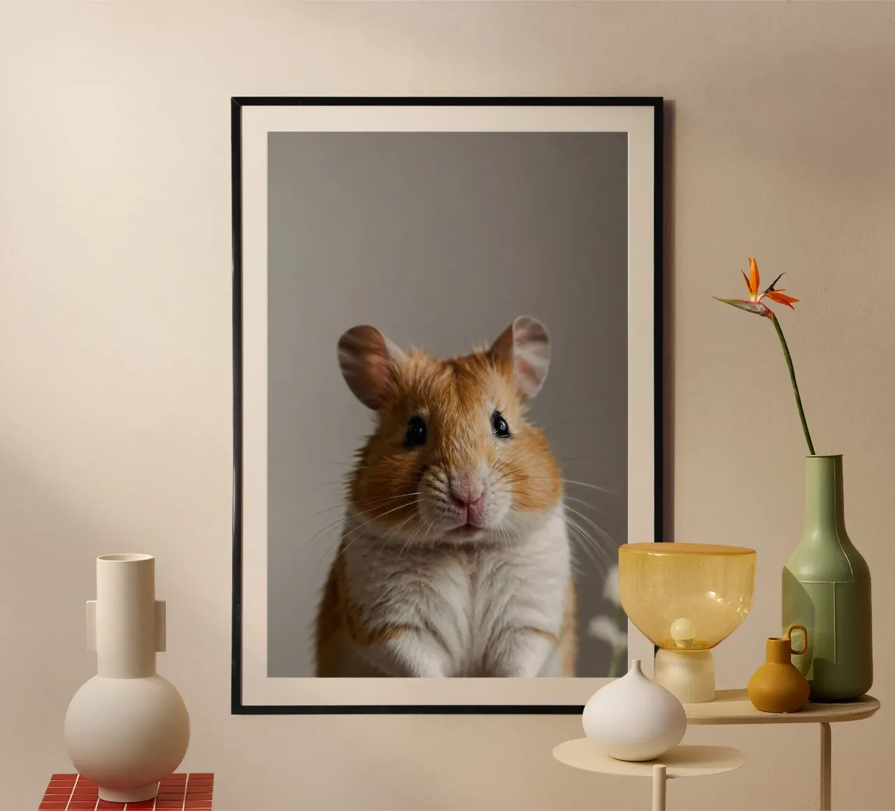 Curiosità e fascino: ritratto di criceto | Werk 21 poster con telaio in alluminio da Paws & Portraits