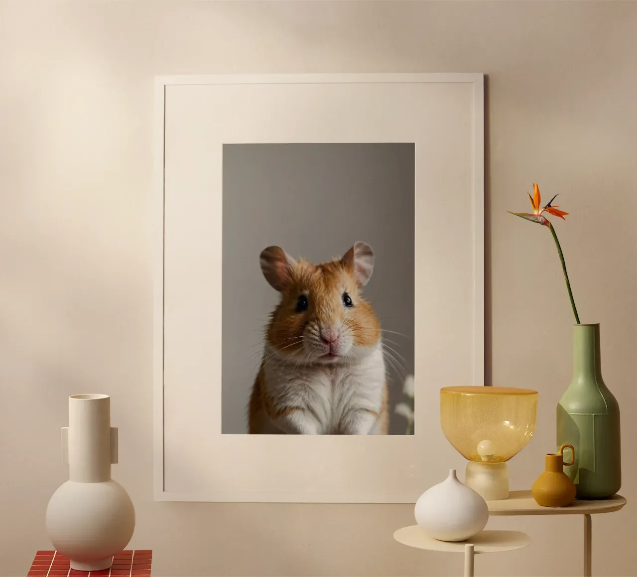 Curiosità e fascino: ritratto di criceto | Werk 21 poster con telaio in alluminio da Paws & Portraits
