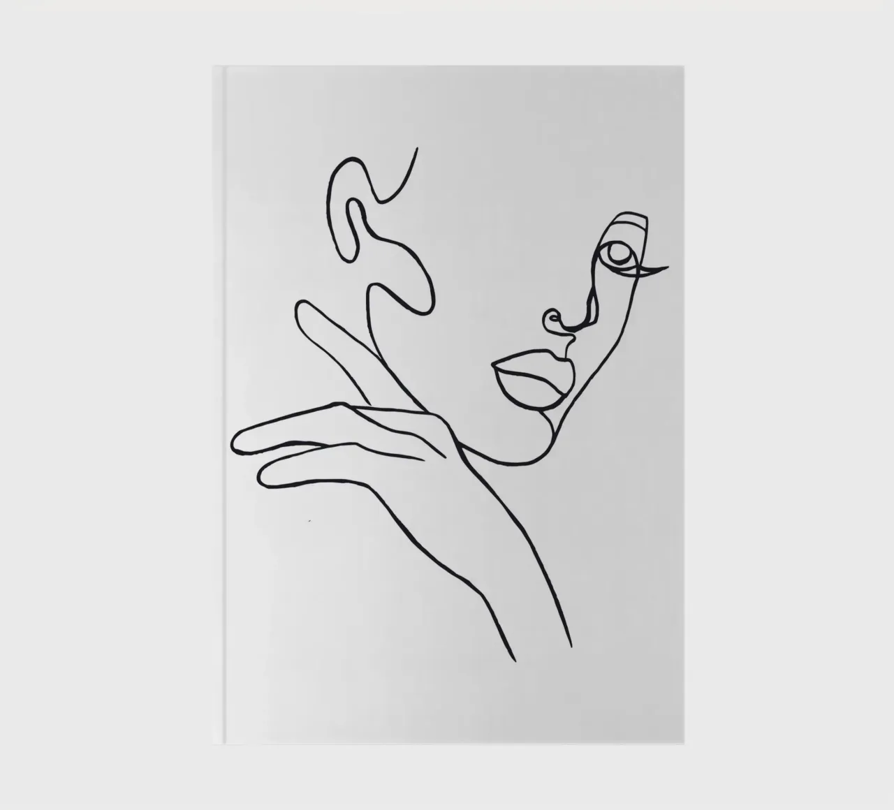 Abstract line art - Elegant face notebook by Whole©