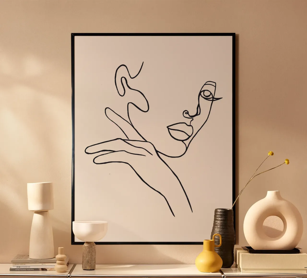 Abstract line art - Elegant face hahnemühle by Whole©