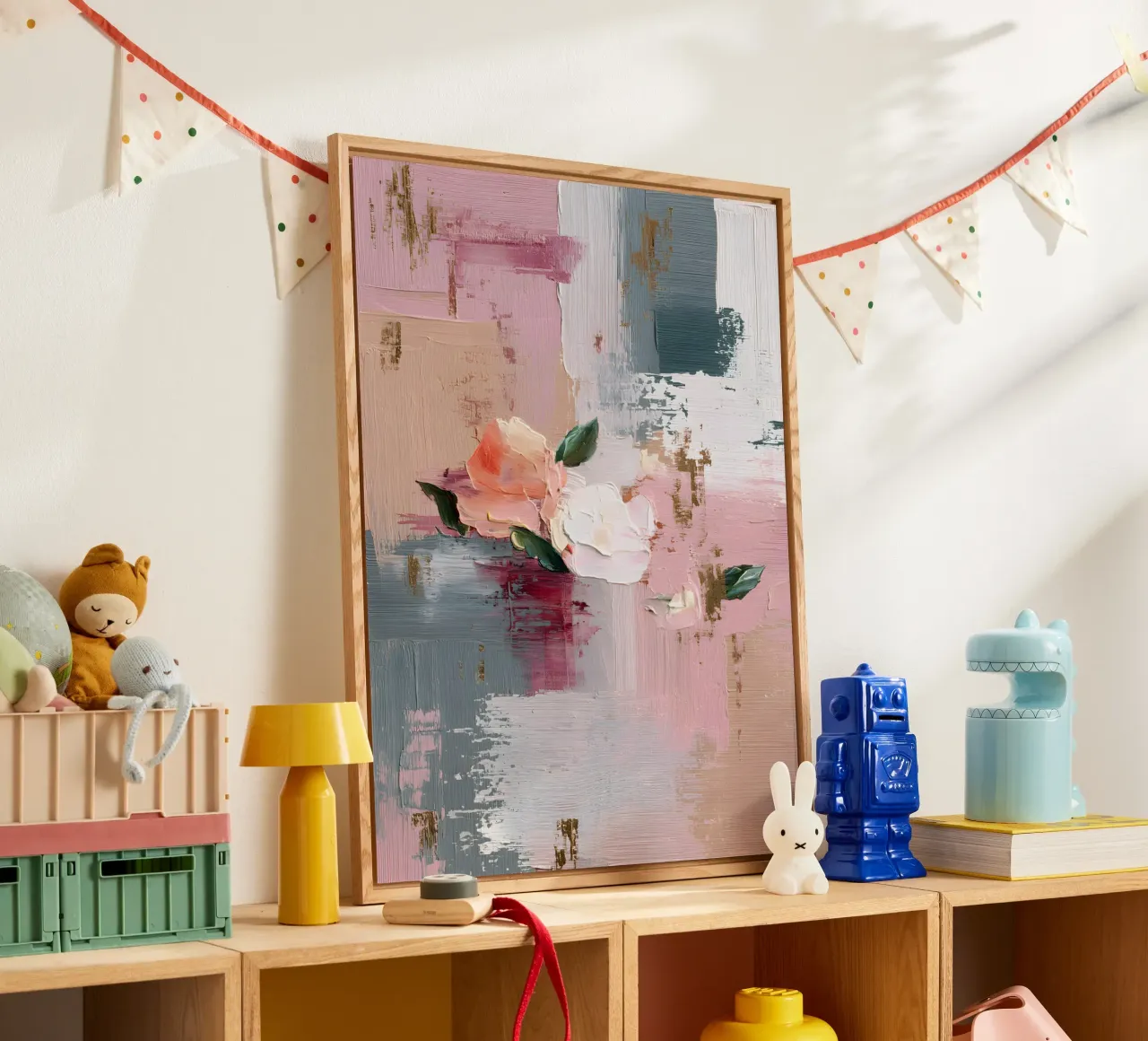 Held Between Petals acryl van Abstrakt Atelier