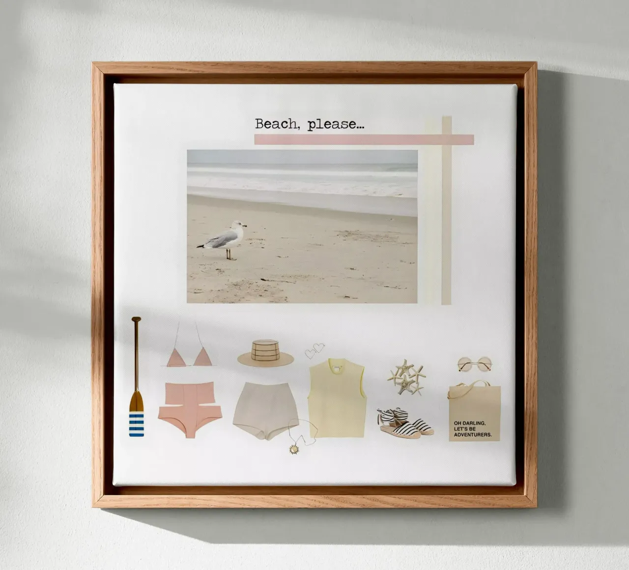 Beach please. tela con Cornice a cassetta da TASTE OF BLISS