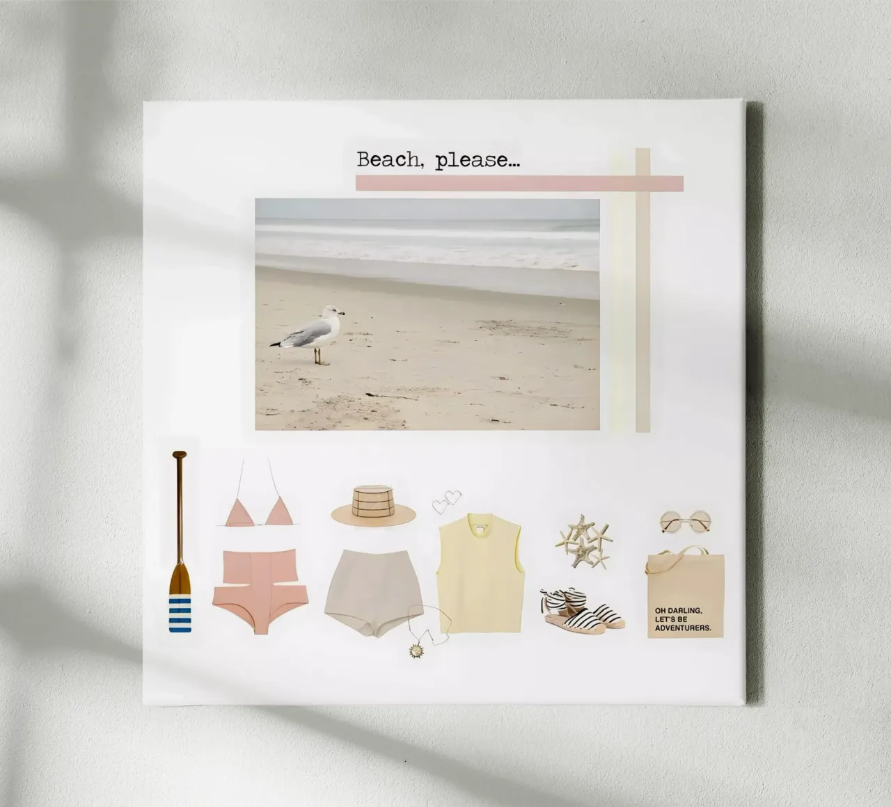 Beach please. tela con Cornice a cassetta da TASTE OF BLISS