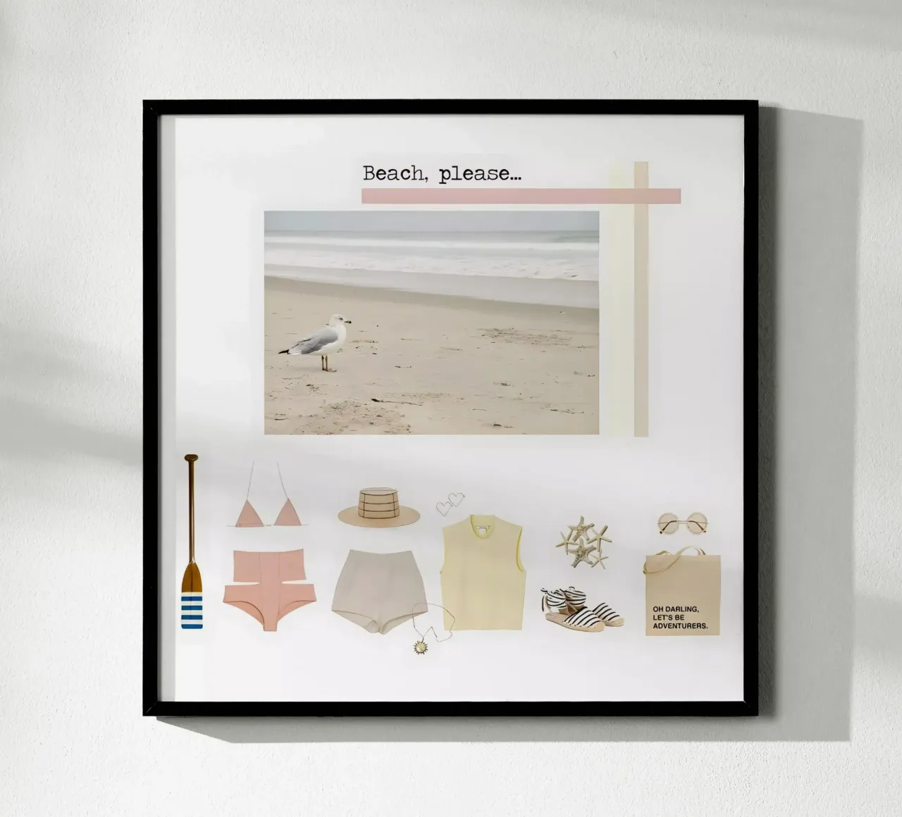 Beach please. poster met kunststof frame van TASTE OF BLISS